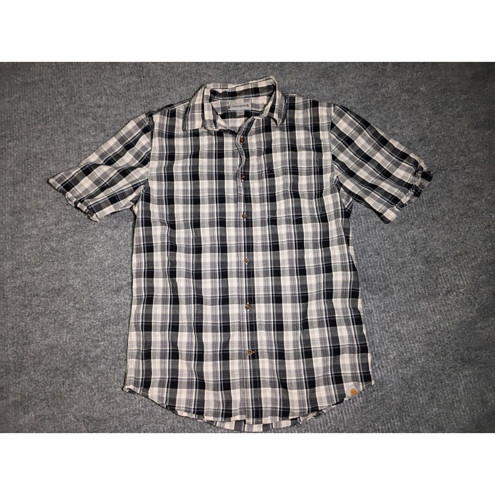 Vintage 2015 Carhartt Men's Plaid Button Down Shirt Size Medium Outdoors Work